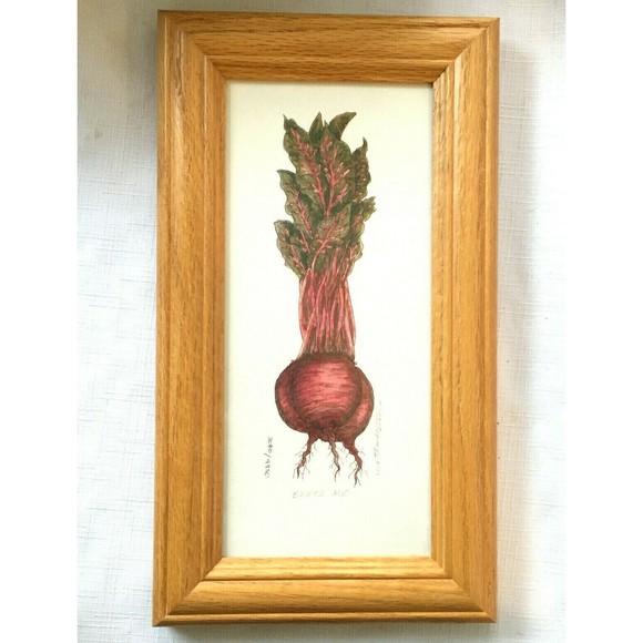 Martha Hinson Framed BEET Tinted Etching Artist Signed Numbered 3080/4950 LMT ED - Picture 1 of 10